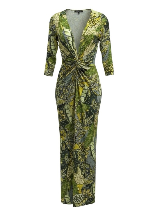 Ilse Jacobsen Dresses & Skirts - Ilse Jacobsen Tropical Print Twist Front
Dress In Clover Size Large